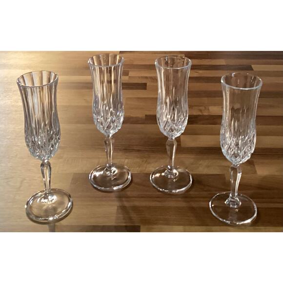 RCR Royal Crystal Rock 8” Fluted Champagne Glasses Aurea Italy Set Of 4 - Picture 6 of 10